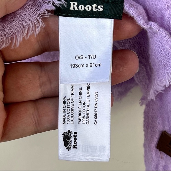 Roots Lavender Gauze 100% Cotton Wrap Scarf 193cmX91cm Throw Lightweight - Picture 5 of 9